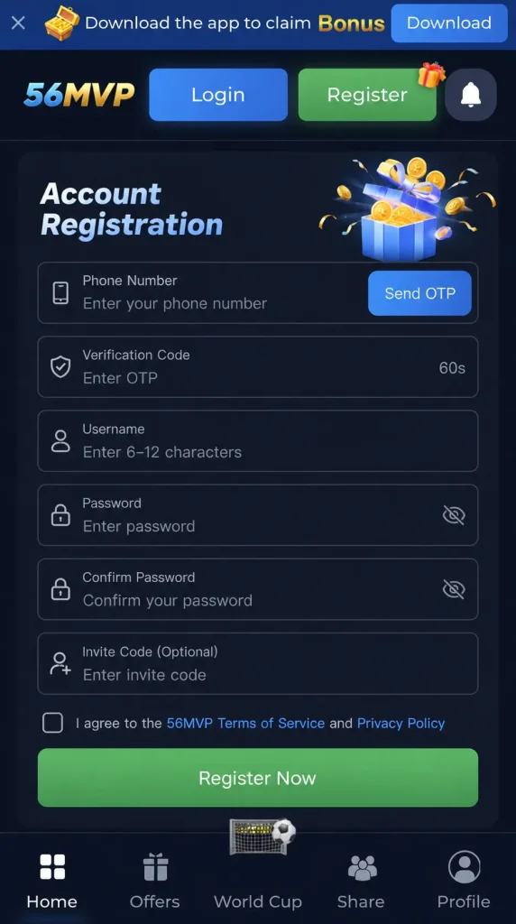 56MVP Game Registration